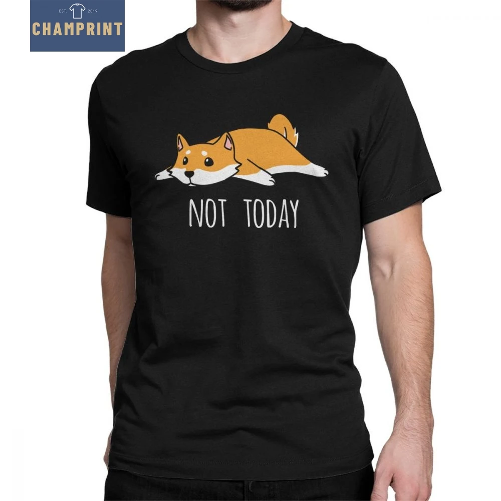 Забавные футболки с надписью Not Today SIBA Inu Dog Man модные из 100% хлопка короткими