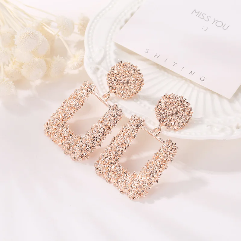 Женские винтажные серьги клипсы большие геометрические современные ювелирные