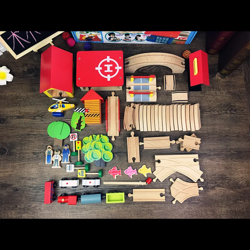 Железнодорожный игрушечный автомобиль Монтессори детские игрушки модель