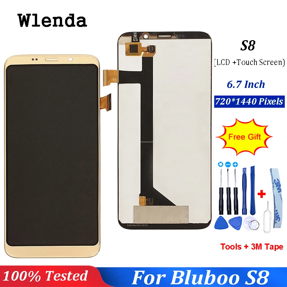 ЖК дисплей для Bluboo S8 дигитайзер сенсорного экрана 100% испытанный в сборе замена 5 7