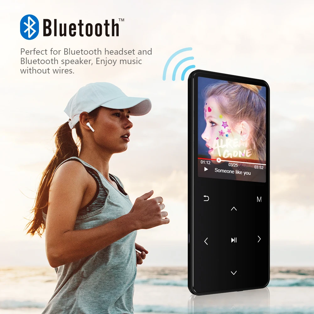 Bluetooth MP3 Player Speaker Hifi Metal Portable Walkman with Fm Radio Recording Built-in Touch Key 2.4 Inch Tft Screen | Электроника