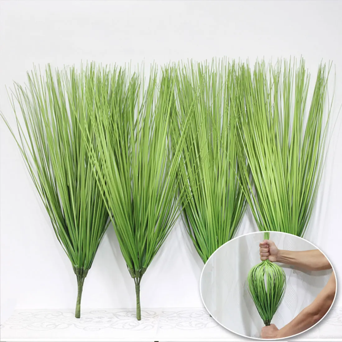 

60cm Artificial leave simulation leaf onion grass silk flower decoration flower arranging lawn engineering simulation Grass