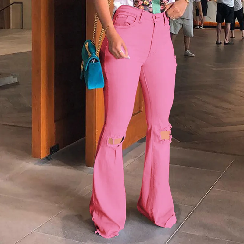 

Women's Fashion Jeans 2021 Summer Casual Wide Leg Pants Loose High Waist Trousers Vintage Straight Ripped Mom Baggy Pants New