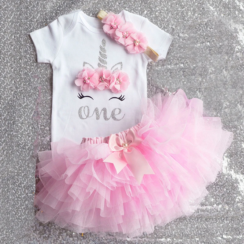 

Toddler Kids Baby Girl Dress 1 Year Birthday Wear Christening Unicorn Party Outfits Infant Princess Girls Clothes 12 Monthes