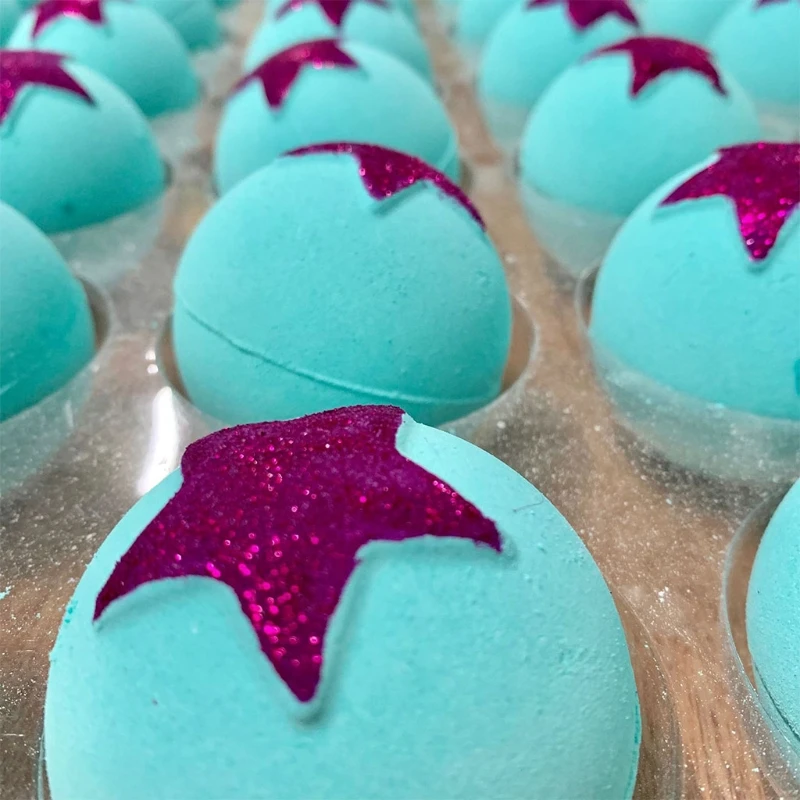 

6Pcs Glitter Star Bubble Bath Bomb Salt Ball Essential Oil SPA Exfoliating Relax