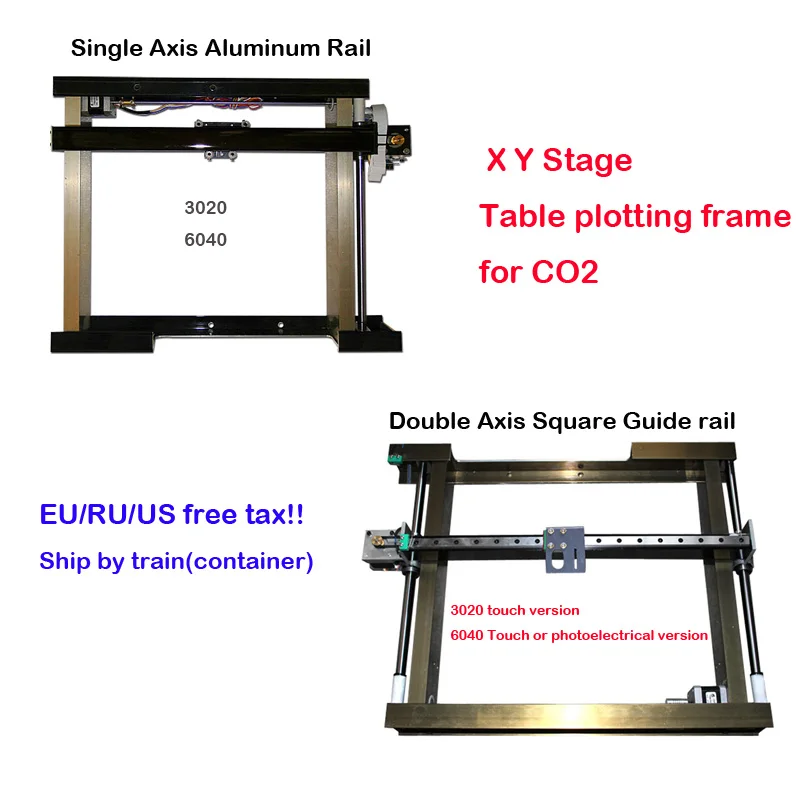 

Single Axis Aluminum Rail & Double Axis Square Guide Rail X Y Stage Table Plotting Frame for DIY CO2 Laser Machine 3020 6040