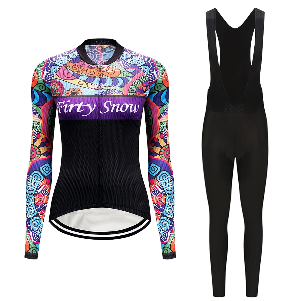 

Women Sun-Proof Lycra Cycling Clothing 2022 Fashion Road Bike Jersey Set MTB Kit Female Bicycle Clothes Long Sleeve Dress Suit