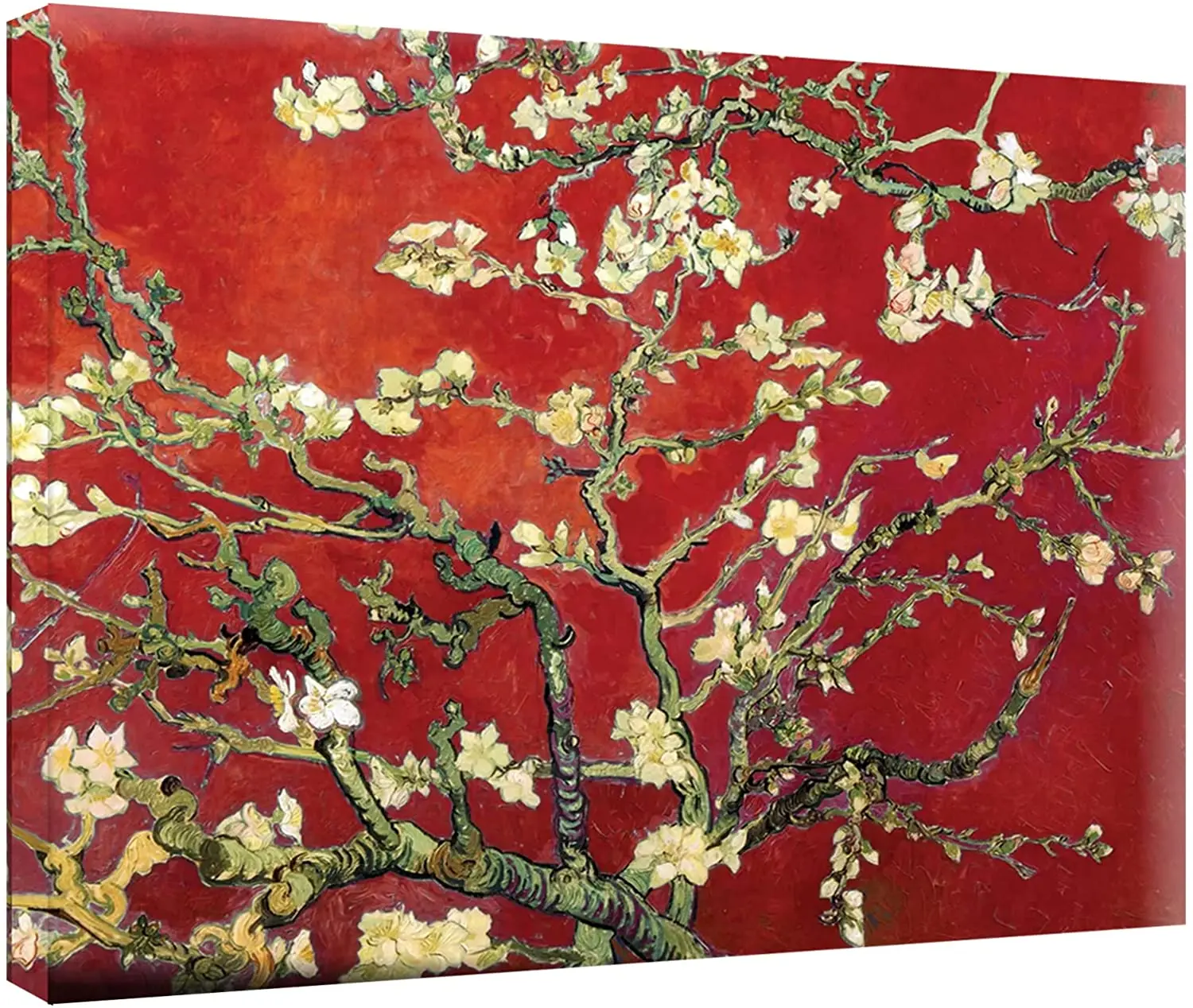 

Hand Painted Wall art No Framed Canvas Oil Painting Interpretation Blossoming Almond Tree Living Room Bedroom Bathroom Home Deco