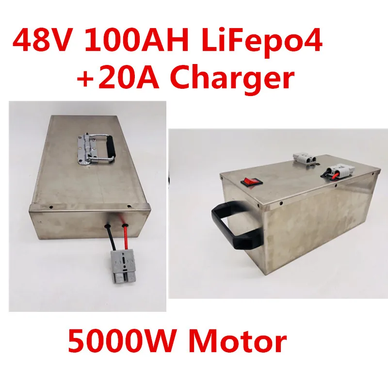 Фото 2 шт./лот 48 в 5000 А/ч с батареей 100А BMS Lifepo4 для RV EV E Motor Вт лодочный двигатель питание