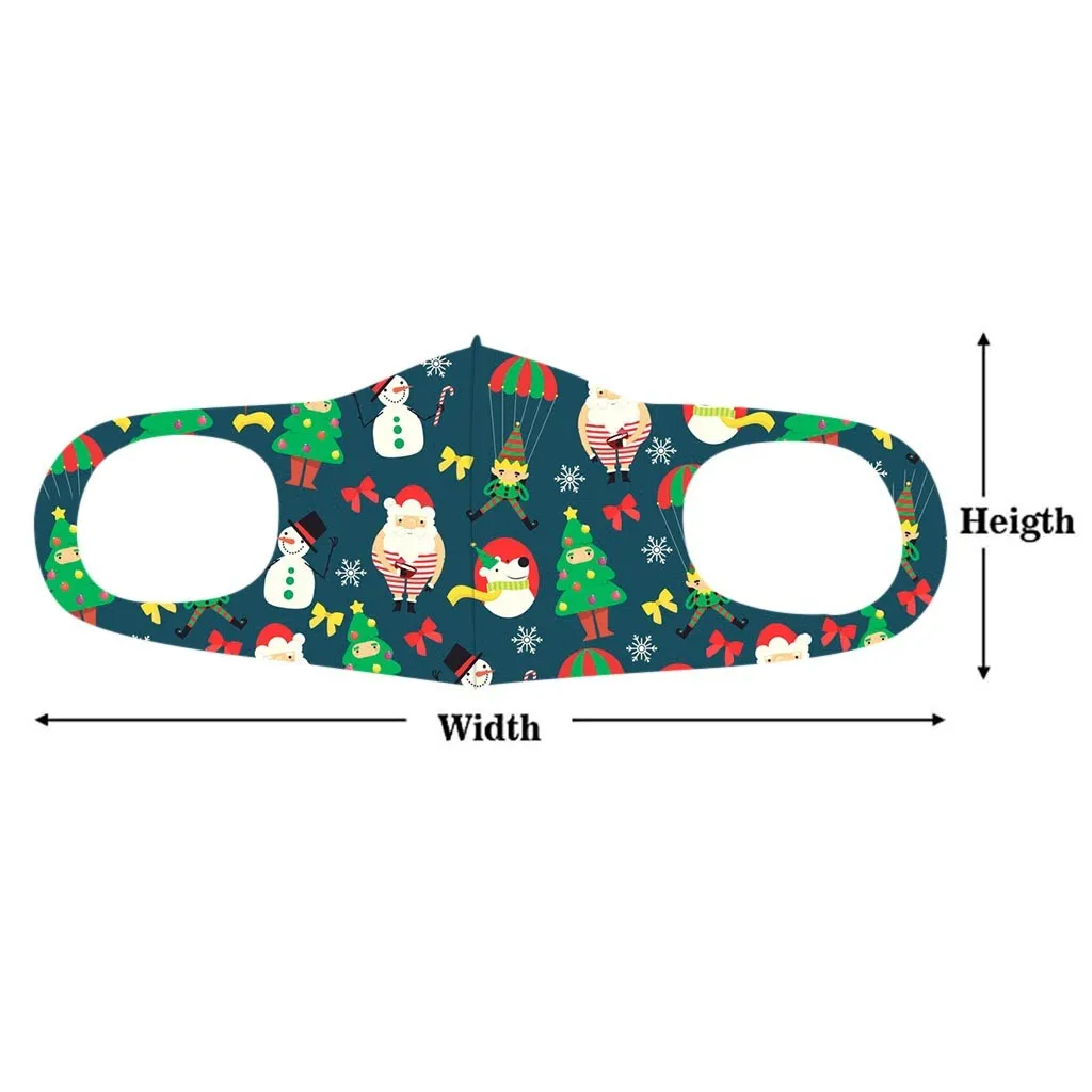 

1pcs Unisex Mask For Face Kids Colorful Snowman Print Washable Reusable Windproof Dustproof Christmas Face Mask Masque Enfant