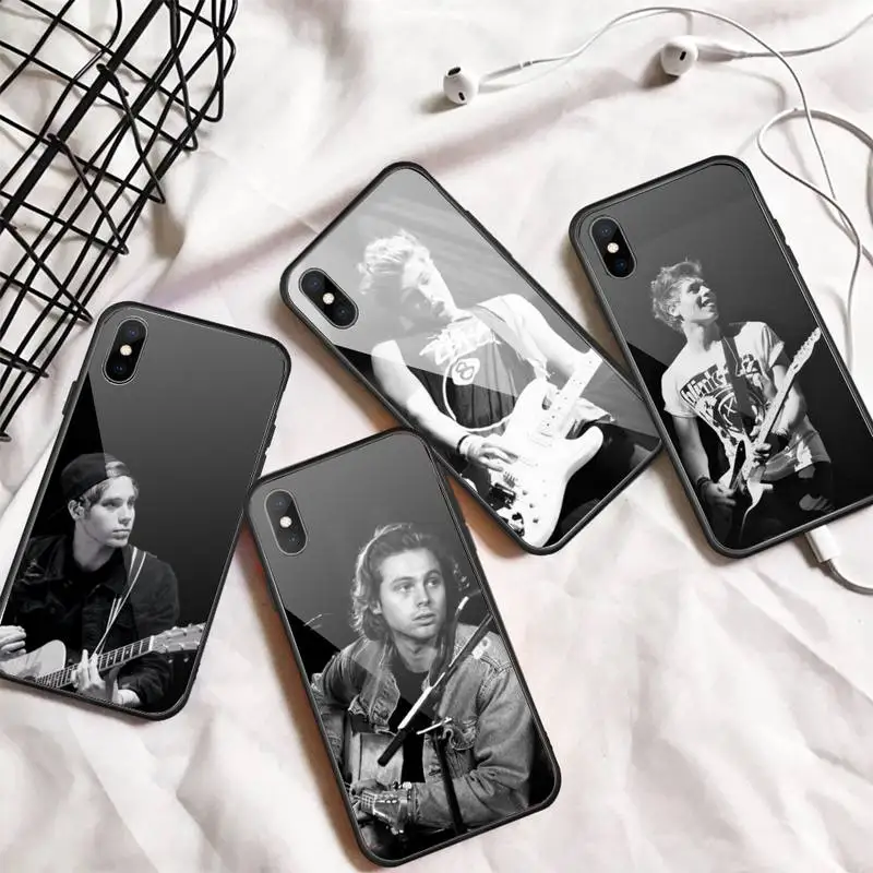 

Luke Hemmings 5sos band Phone Case Tempered glass For iphone 5C 6 6S 7 8 plus X XS XR 11 PRO MAX