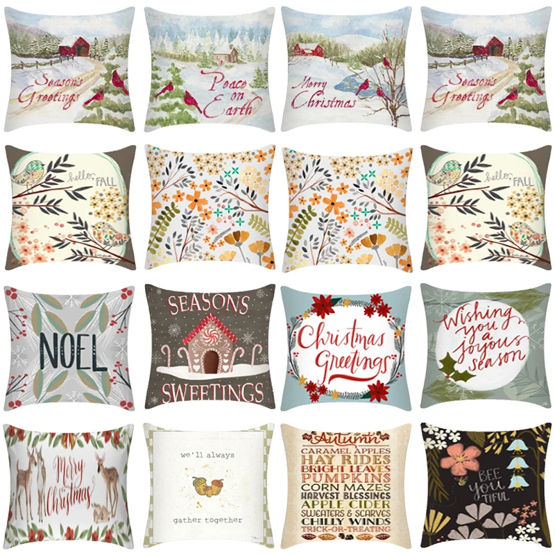 Рождественский чехол для подушки CANIRICA Рождественская подушка дивана гостиной