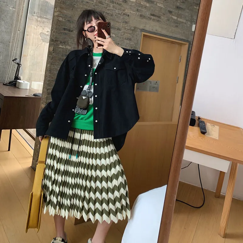 Куртка-бойфренд для девушки женская черная джинсовая куртка зимнее джинсовое