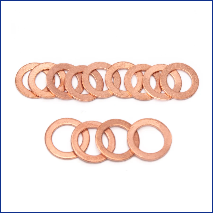 M5 M6 M8 M10 M12 M14 M16 M18 M20 M22 M24 M27 M30 M33 Red Copper Brass Flat Gasket Crush Sealing Washer Seal Ring | Спорт и