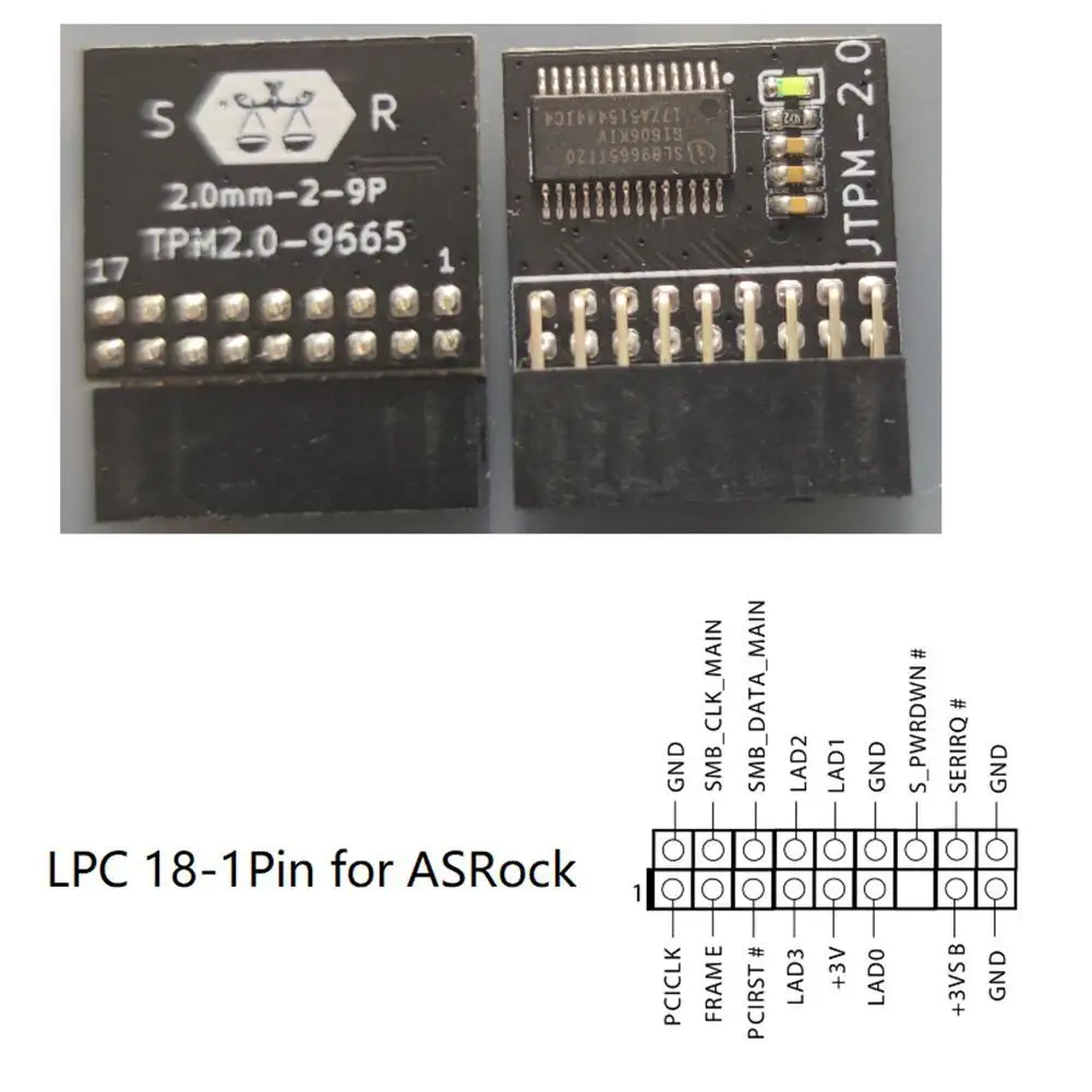 Модуль безопасности шифрования LPC TPM 2 0 удаленная карта модуль 12pin 14pin 18pin TPM2.0 для MSI