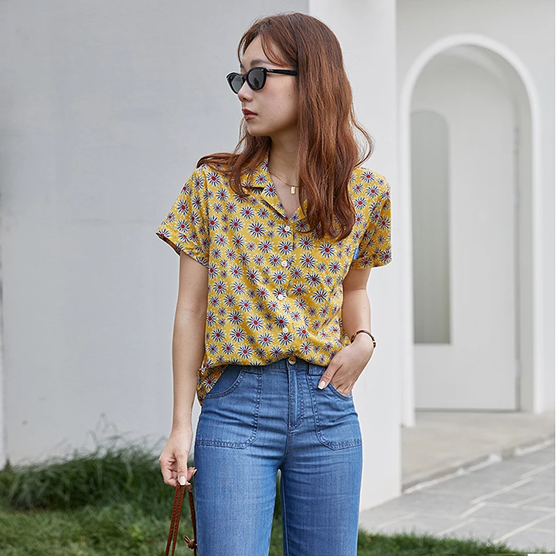 

BETHQUENOY 2021 Oversized Summer Ladies Tops Vintage Shirts Women Plus Size Blouses Chiffon Blusas Camisas Mujer Chemisier Femme