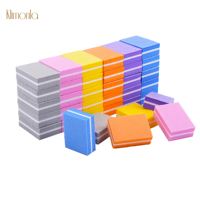 50 шт./лот профессиональная губка пилка для ногтей Красота микс 6 цветов 100/180 Грит