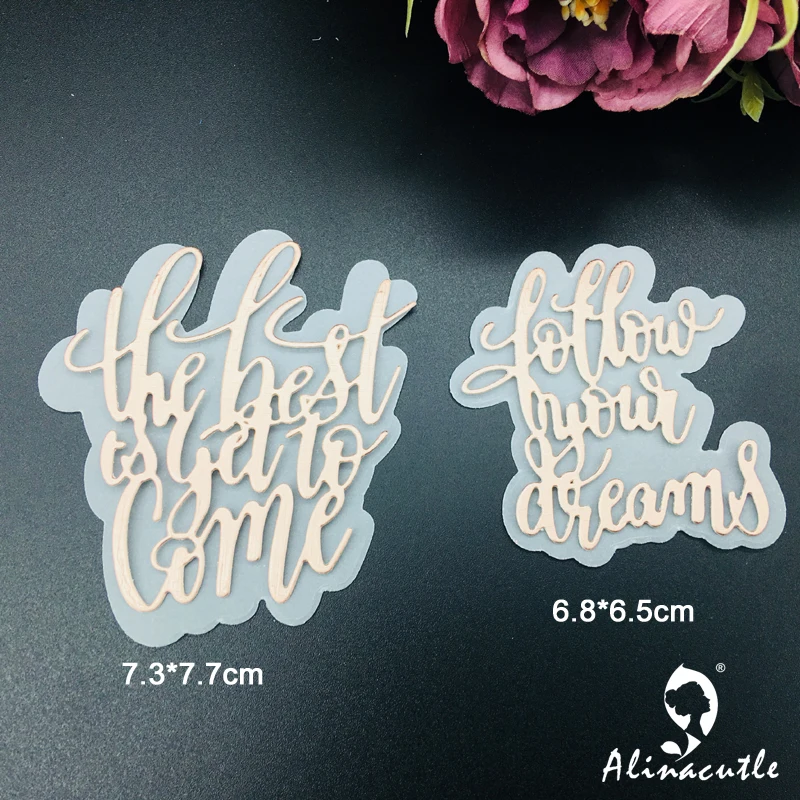 Металлическая высечка Alinacutle теней слова пожелания на день рождения скрапбукинг