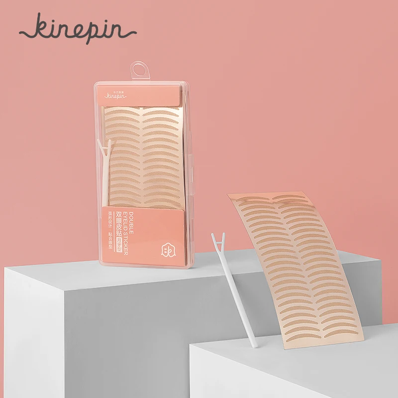 KINEPIN 384PCS Eyelid Tape Natural Invisible Double Side Eyelid Tapes Stickers Curved Eyelid Sticker Makeup Tools