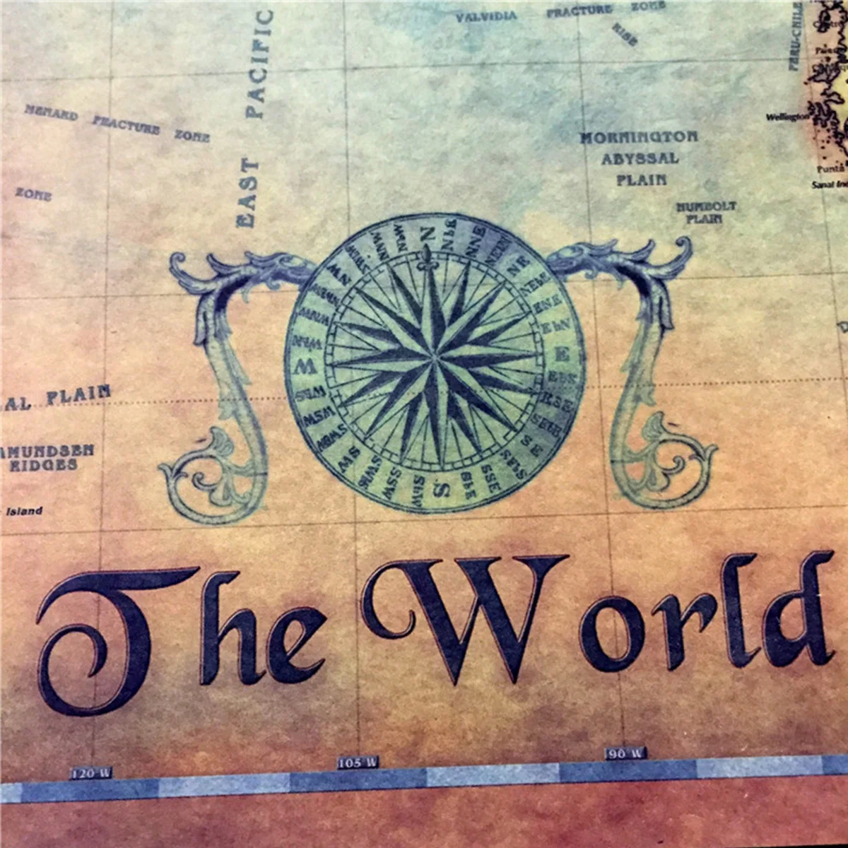 Старая навигационная карта мира крафт бумага кафе бар офис настенная ретро