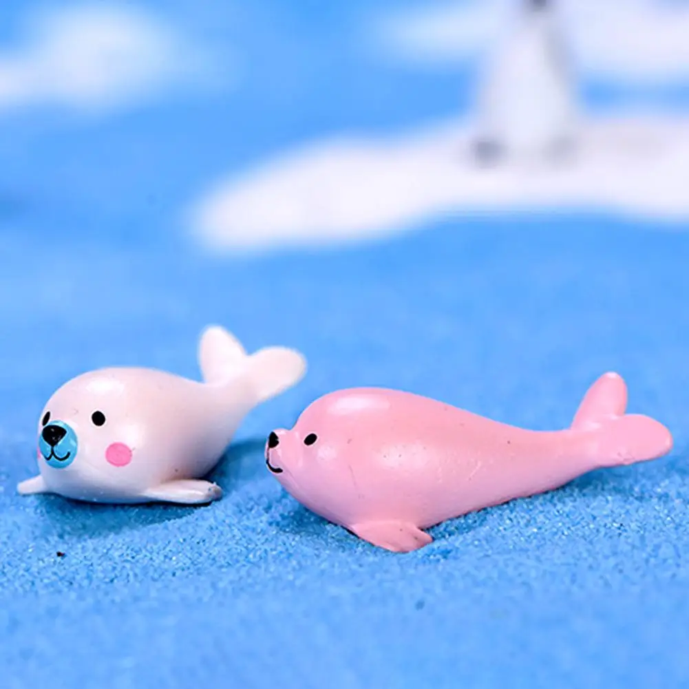 

3Pcs Miniature Seal Animal Model Ornament Fairy Garden Sea Aquarium DIY Decor