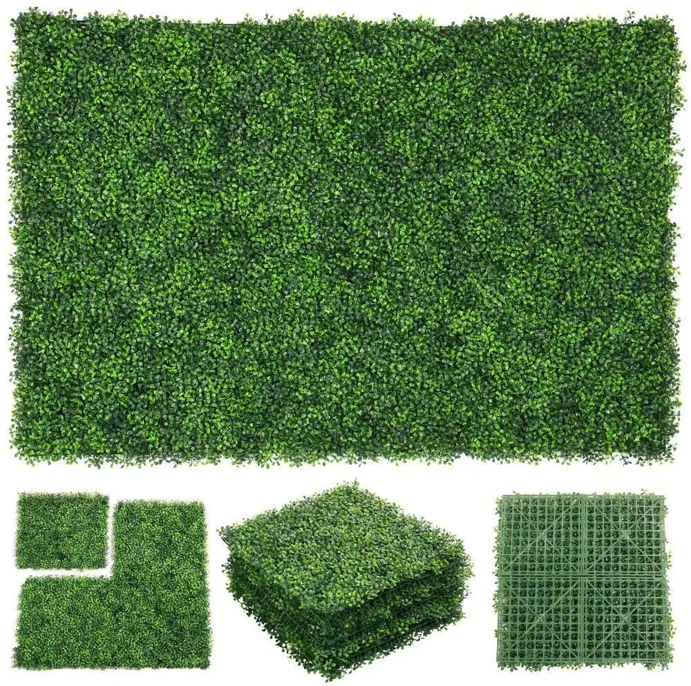 Artificial Boxwood Hedge Panels Topiary Hedge Plant  Grass Wall Decoration For Indoor Outdoor Garden Backyard Home Decor
