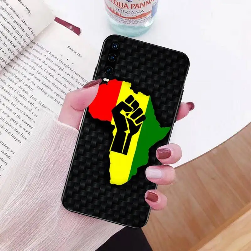 HPCHCJHM Africa Map Geography Painted Soft Silicone Black Phone Case for Huawei P30 P20 lite Mate 20 Pro P Smart 2019 prime | Мобильные