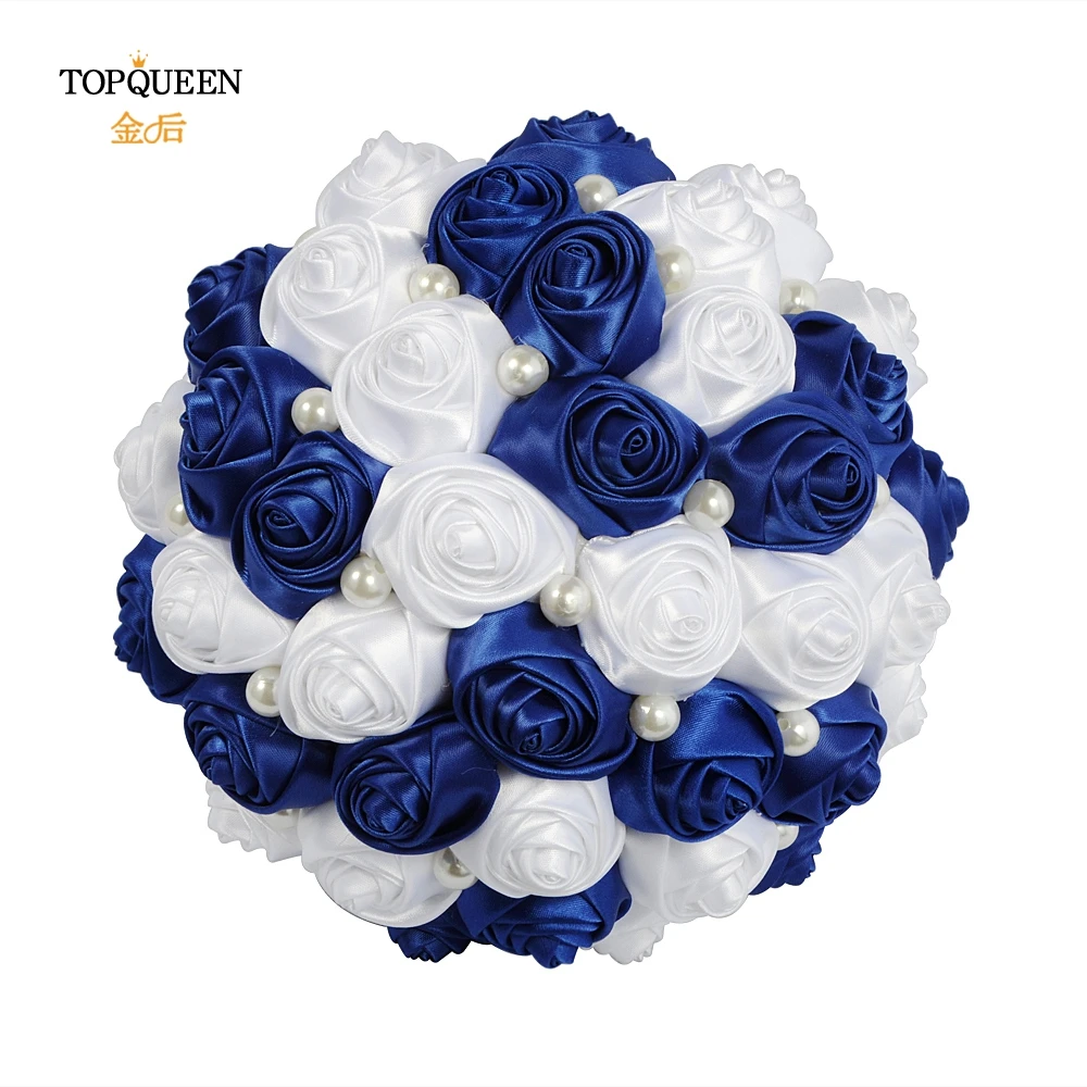 TOPQUEEN F4 RBL свадебный букет невесты искусственные розы букеты шелковые с ручкой