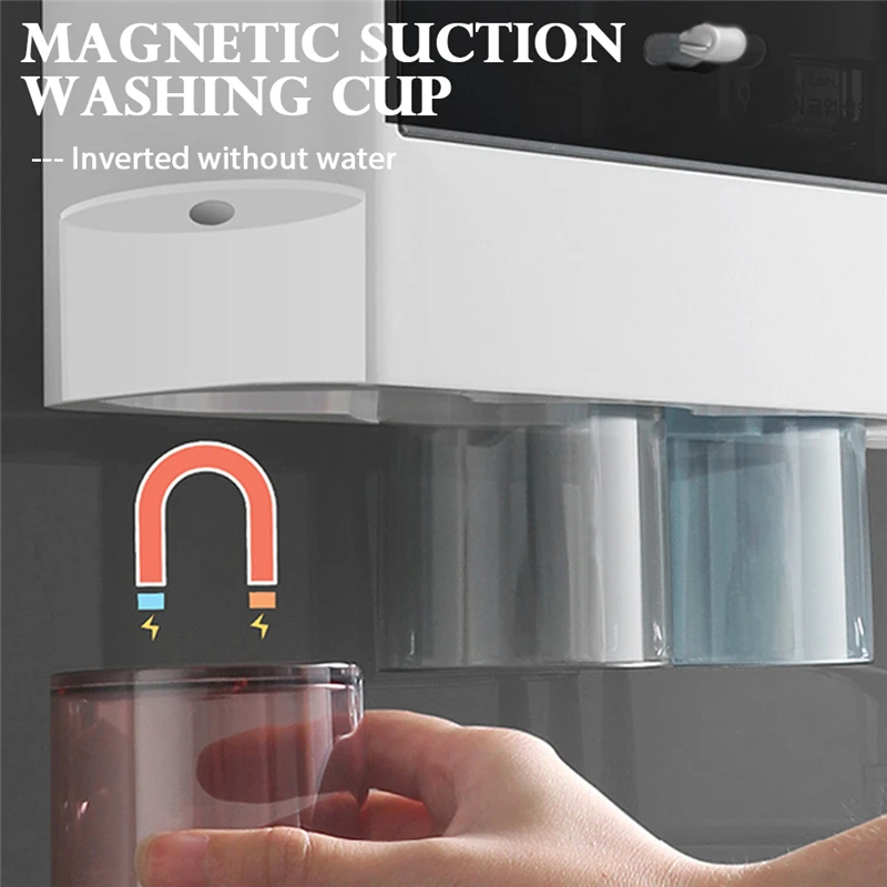 

Magnetic Adsorption Toothbrush Holder Automatic Toothpaste Squeezer Home Storage Shelves Wall-mounted Bathroom Accessories Sets