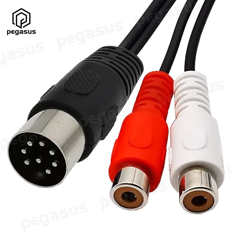 8-контактный разъем Din папа к 2-RCA мама адаптерному кабелю для музыкального