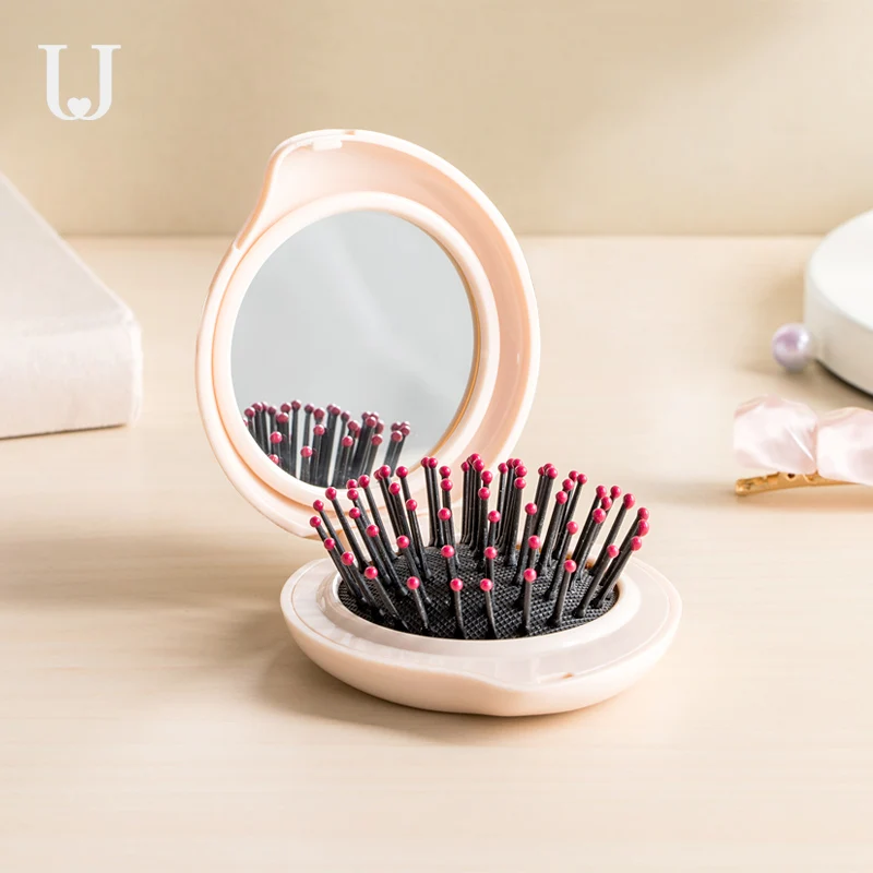 

Youpin Jordan&Judy Portable Comb Mirror Small Cute Folding Comb Mirror Student Hand-held Mirror Massage Scalp Comb