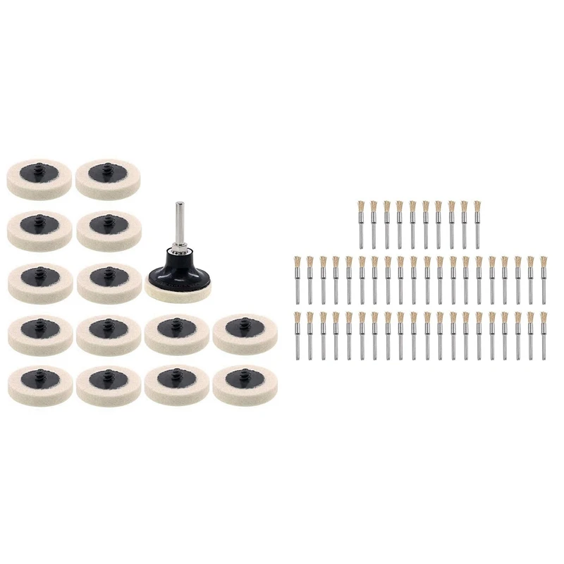 

16 шт. 2-дюймовые полировальные прокладки для тканевых дисков с 50 шт. латунной проволочной щёткой диаметром 5 мм