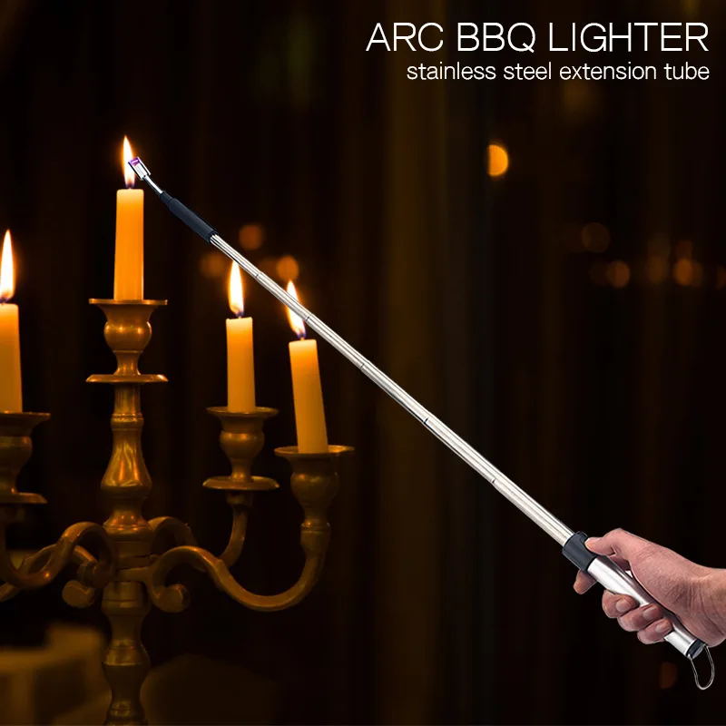 S Long Flexible Neck 70cm Rechargeable Telescopic Electric Flameless Lighter For Kitchen Fireplace Pilot Light