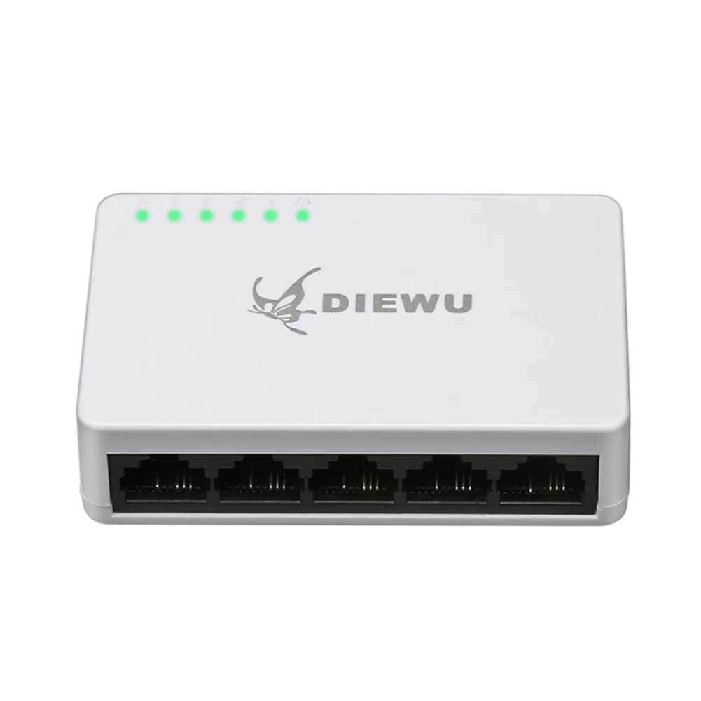 Ethernet Switch Wall Hanging 5 Port Universal Home Hub Splitter Mini LAN Full Half Duplex Self Adaptive Network Desktop 100 Mbps |