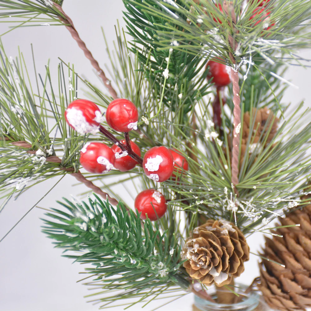Сосновое игольчатое растение с конусом ягодный искусственный поддельные цветы
