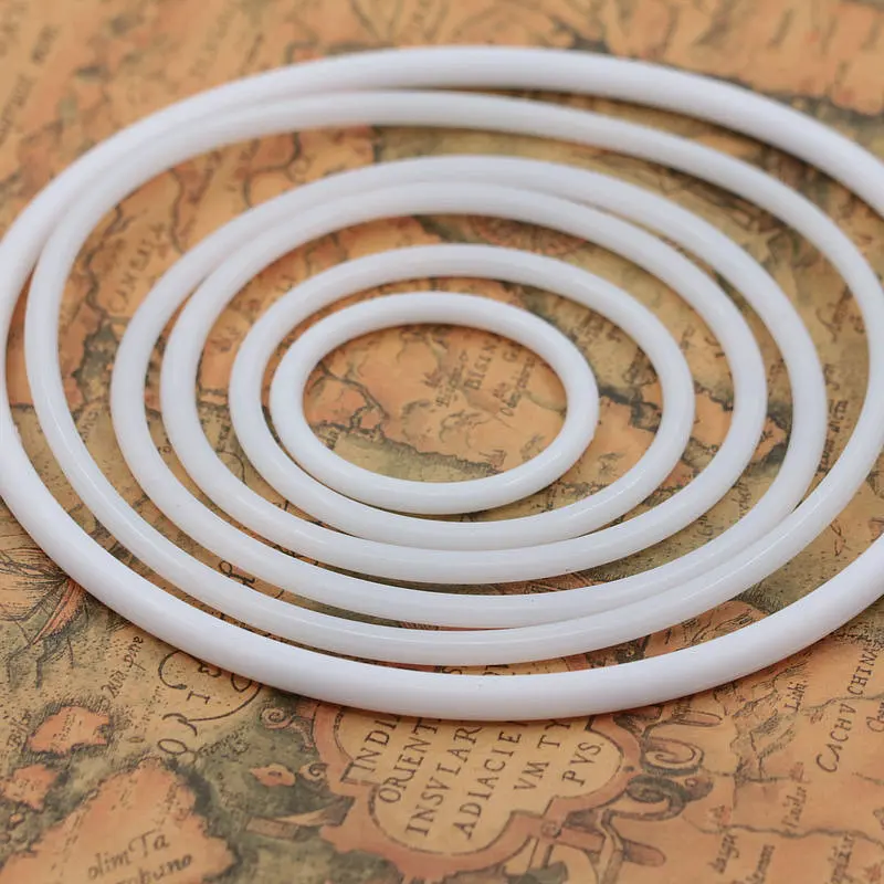Белое пластиковое кольцо Ловца снов круглая деревянная фотография