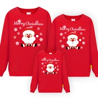 family matching christmas sweatshirt father mother daughter son clothes mommy and me fashion santa print long sleeve jersey