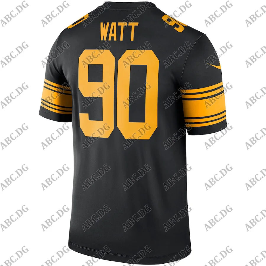

Customized Stitch Men Women Kid Youth Pittsburgh T.J. Watt Black Color Rush Legend Player Jersey 4XL 5XL 6XL
