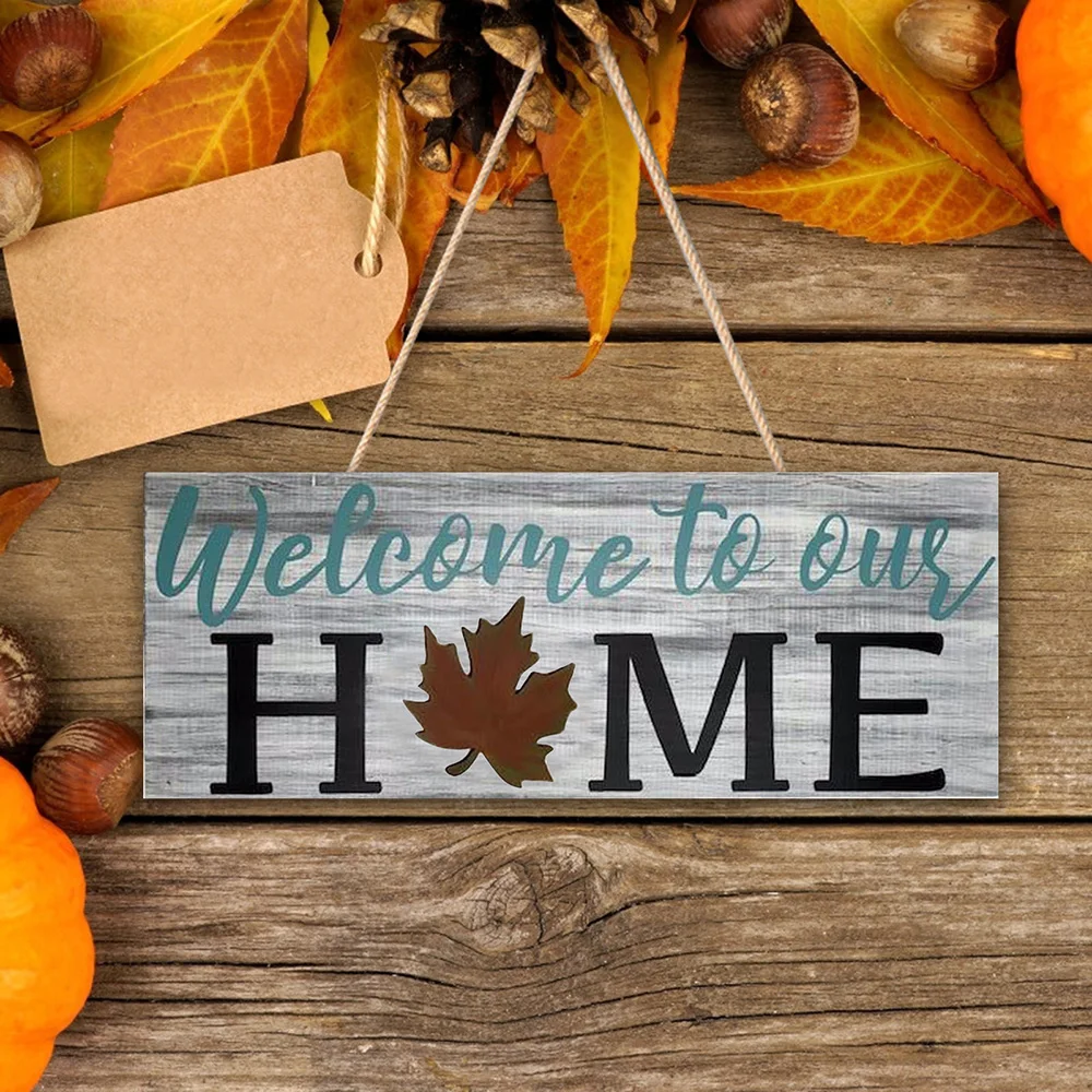

Welcome Sign for Front Door Holiday Home Decor Sign With Rustic Wooden Door Hanger for Farmhouse Porch PLDI889