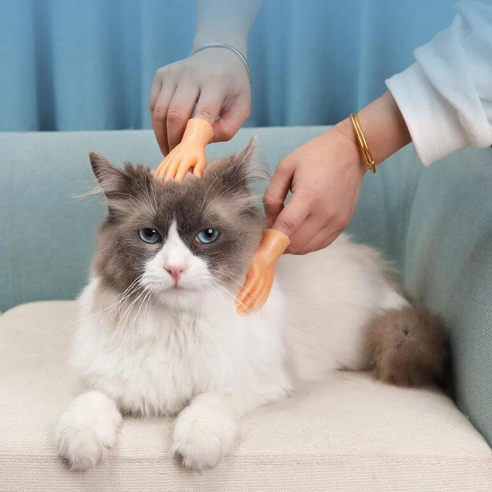 

Creative Finger Sets Pet Toys Kitten Interactive Toys Thumb Silicone Gloves Kitten Massager Pet Supplies