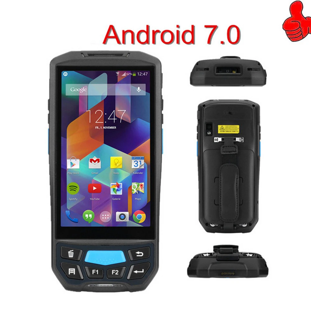 Сканер штрих кода 2D QR 5 0 дюйма NFC Wi Fi PDA Android 7 дюймовый беспроводной портативный