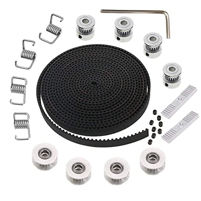 

SHGO HOT-GT2 Timing Belt Width 6 mm + GT2 Timing Pulley 20 Perforations 6 mm Suitable for Ender 3, Anet A8, Anycubic Mega