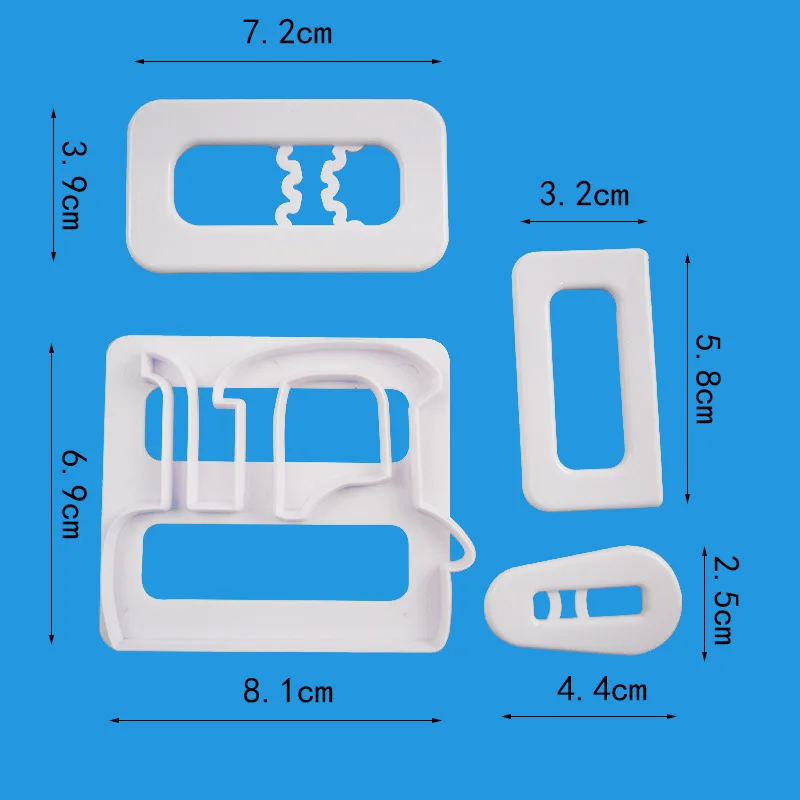 4 шт. трактор помадка печенья торт резак эжектор штамп плунжерная форма тисненая