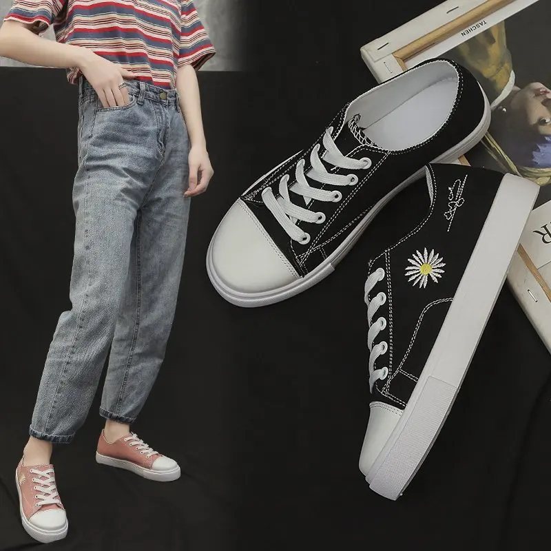 

Canvas Solid Lace-up Women Shoes 2021 Woman Sneakers Chunky Casual Shoes Zapatillas De Mujer Female Shoes Spring/Autumn