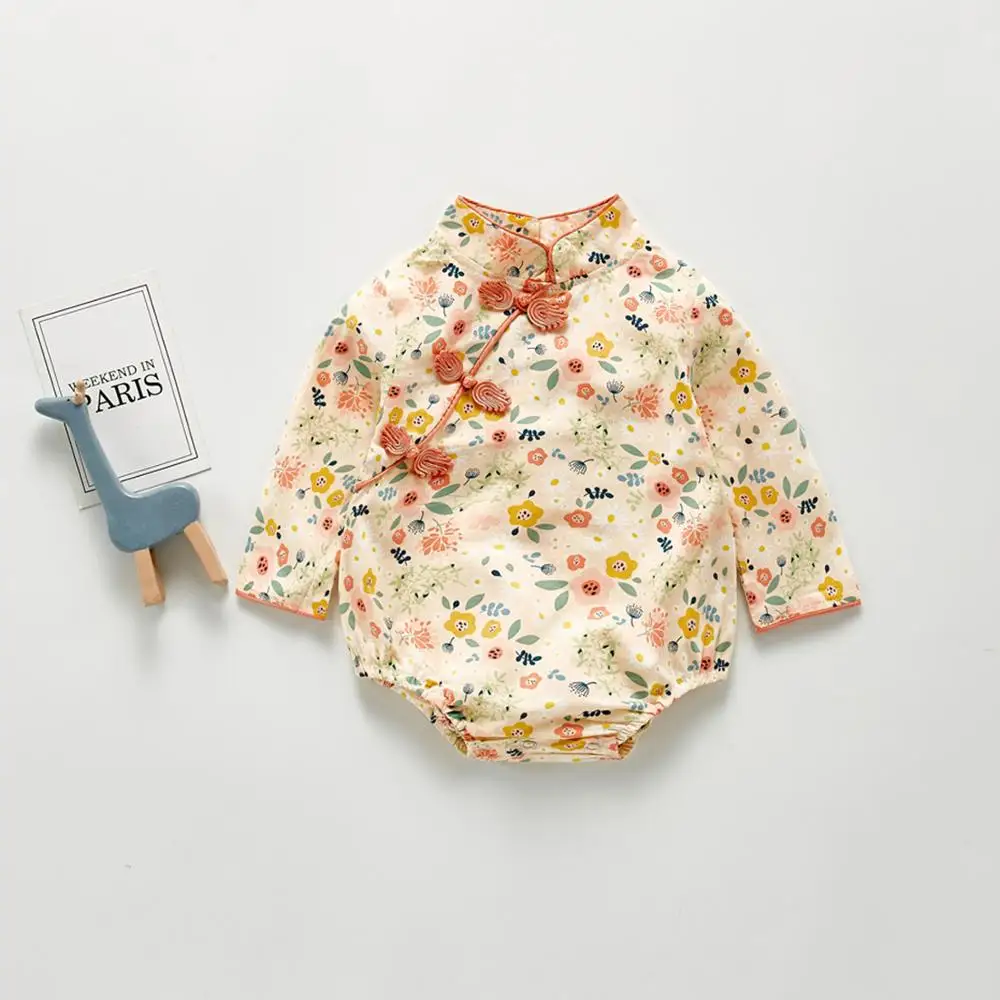 Новинка осени Angoubebe 203H27 китайский стиль платье Ципао с длинными рукавами для