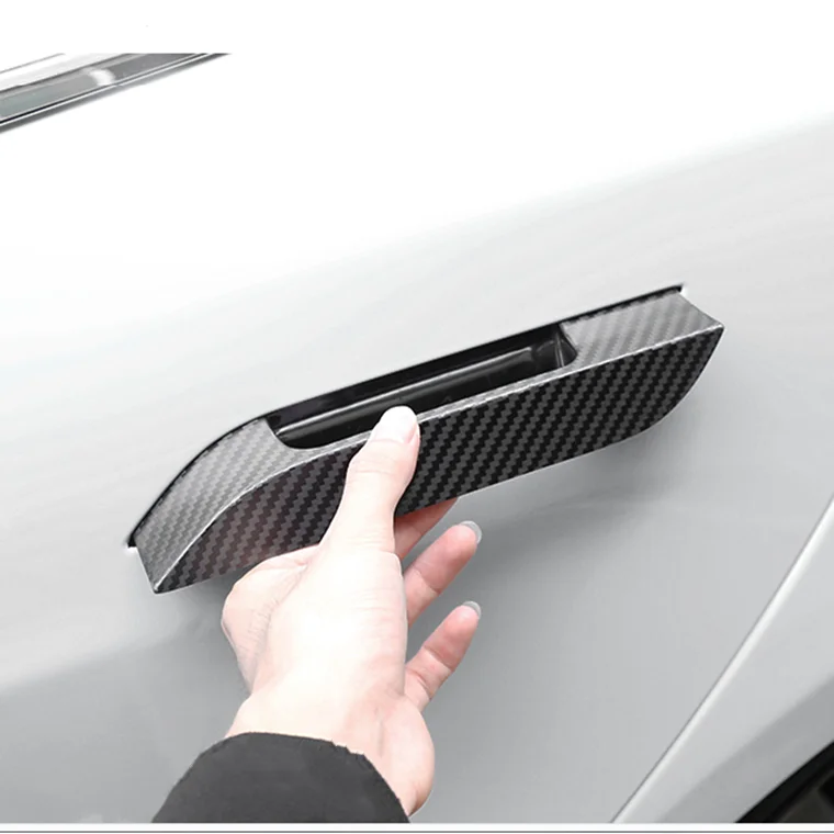 

Carbon Fiber Car Accessories Interior Decoration exterior door handle Cover For Tesla Model S 2017 Carbon Fiber Sticky