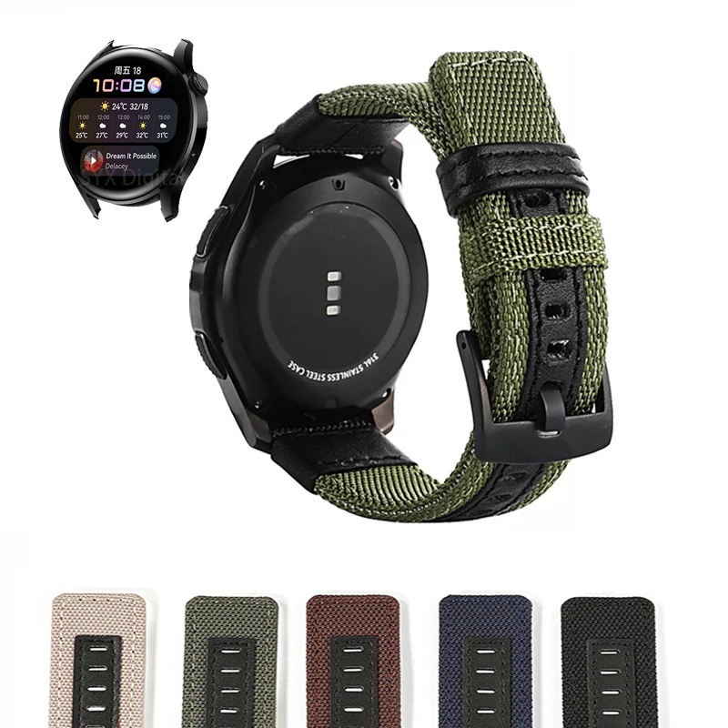 

Nylon Leather Watchband For Huawei Watch 3 Watch3 Pro Smart Watch Accessories for Huawei GT 2 GT2 42mm 46mm Replacement Strap