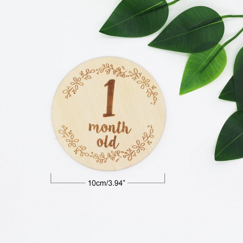 

6 Pcs/set Wooden Baby Month Milestone Card Newborn Month Birthday Gender Card Kids Photography Props Toy