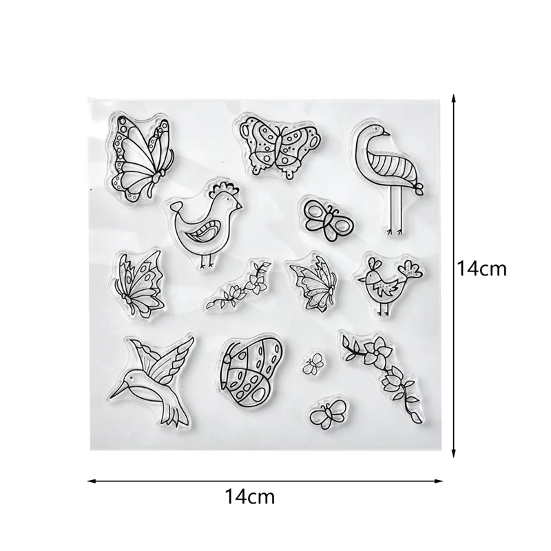 Бабочка и птица прозрачные штампы 2019 резиновая Прозрачная силиконовая печать