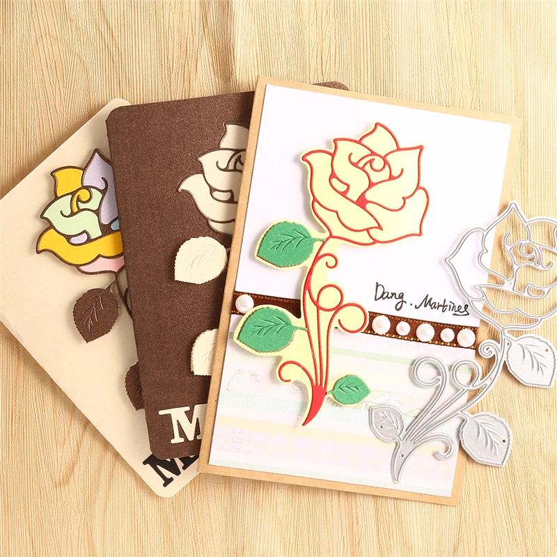 DiyArts с цветочным принтом розы металлический Трафаретный вырубной штамп